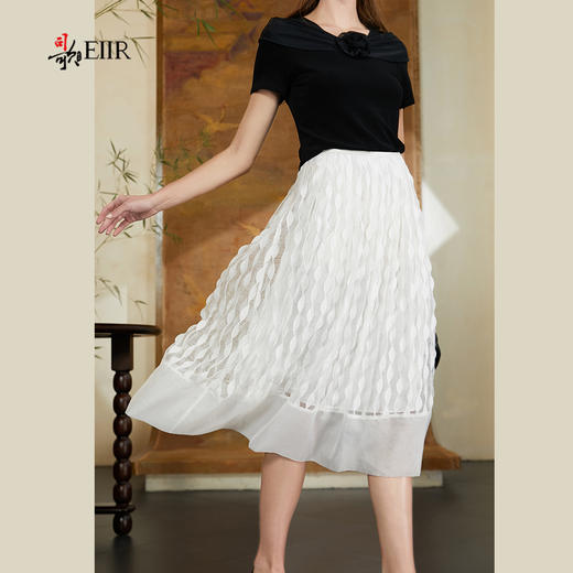 司歌重工烧花仙气白伞裙C911298X 商品图1