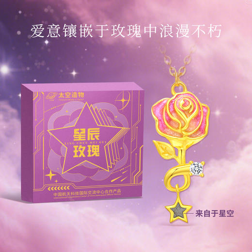 【520礼物】太空玫瑰星辰镀金项链 商品图1