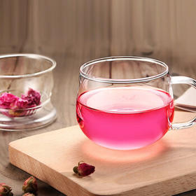 富光花茶杯 男女士茶水分离杯子 双层办公泡茶玻璃杯带把高硼硅水杯