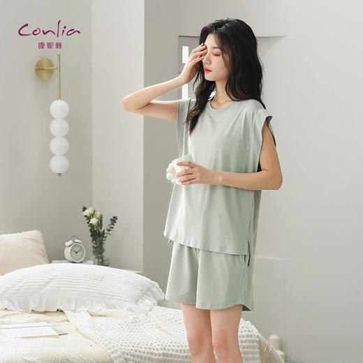 康妮雅女式短袖短裤套头套装 商品图3