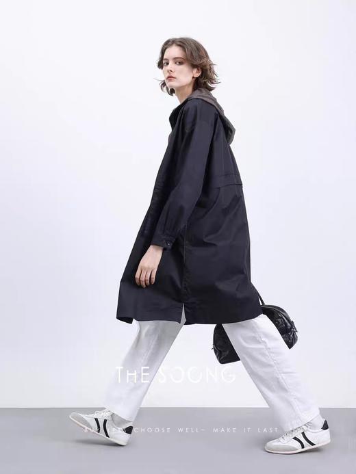 THESOONG |"妙感轻盈"100%甄选高支棉廓形时装风衣外套HBWT4021 商品图8