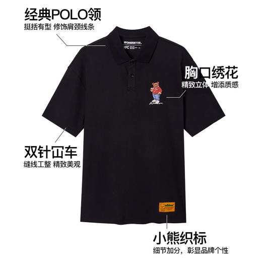 NPC潮牌喝茶熊刺绣logo【珠地网眼索罗娜】polo衫男舒适NP52TE21 商品图4