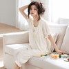自然醒月坞云朵棉睡衣女夏季（带胸垫）短袖七分裤可外穿夏天甜美家居服套装QH 商品缩略图8