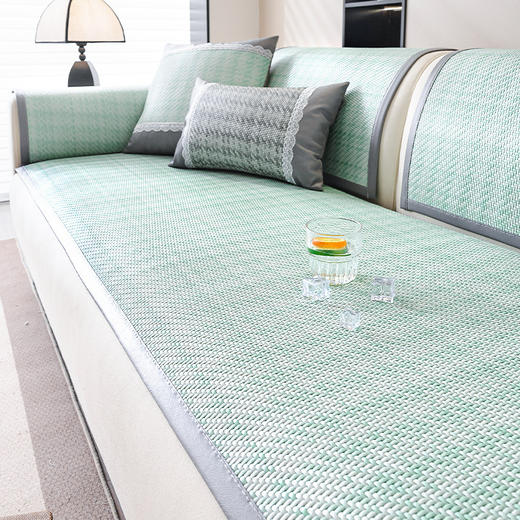 夏季冰丝藤席沙发垫 凉垫防滑冰丝坐垫 商品图6