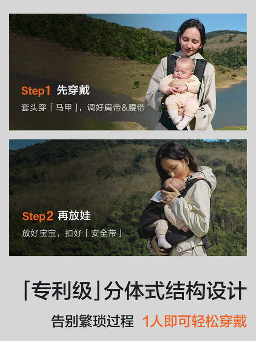 两只兔子Across洞感4D腰凳背带二合一轻便两片式护腰便捷穿戴透气ZCHNB7010GLD 商品图1