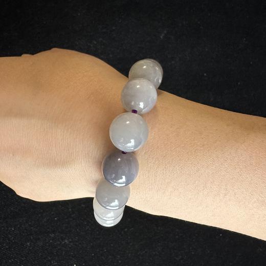 天然和田玉手串 淡烟紫 12.1mm*16颗 商品图4