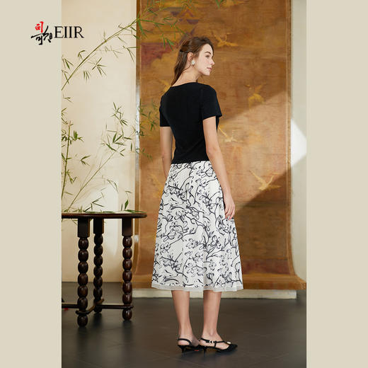 司歌水墨印花优雅伞裙C911013X 商品图3