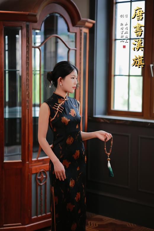 【灼 华】复古无袖盘扣旗袍写意花纹绽风华勾勒东方曼妙身姿国风新中式 商品图2