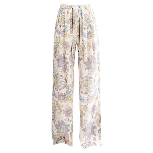 MYX-KDFY-S1965-L薄款透气时尚休闲长裤2025年夏款松紧腰印花垂感直筒裤窄版阔腿裤 商品图4