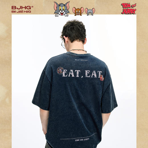 【猫和老鼠联名】 BJHG不计后果 美式短袖t恤男款夏季卡通做旧半袖t 商品图3