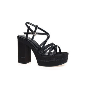 豪麟名鞋奥莱迪嘉女鞋凉鞋真丝布DJMPA51WL017黑色  原价2960元