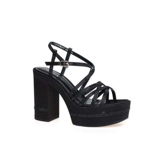 豪麟名鞋奥莱迪嘉女鞋凉鞋真丝布DJMPA51WL017黑色  原价2960元 商品图0