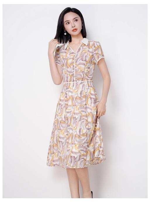 「自」全新升级【铂金会员192/天猫259/差价67】(03922)洛诗琳度假风连衣裙女2025夏季新款洋气减龄显瘦气质百搭裙子 商品图2