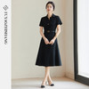 FUYAO扶摇 短袖连衣裙2025夏季新款高级感赫本风小黑裙显瘦西装裙 商品缩略图4