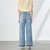 「高货wl」全新升级【铂金会员220/天猫299/差价79】(00650)洛诗琳时尚通勤复古宽松牛仔裤2025撞色珍珠洗水阔腿裤女00650 商品缩略图1