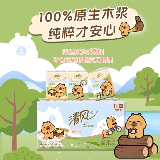【官方自营】清风 丝柔系列4层6张超迷你手帕纸30包卡皮巴拉小黄豚联名 商品图4