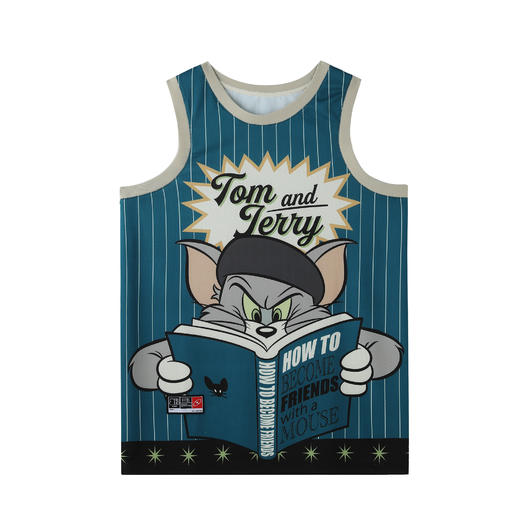 【猫和老鼠联名】BJHG网眼运动速干无袖背心男夏美式卡通童趣坎肩 商品图4