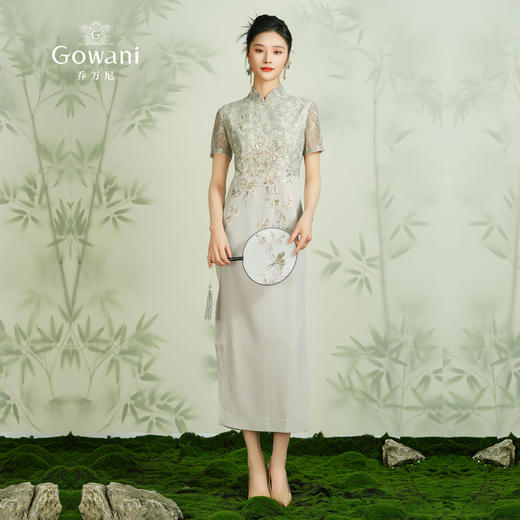 乔万尼中式旗袍夏季收腰连衣裙气质高级感ET2E201 商品图2