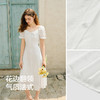 森马连衣裙女设计感重工绣花气质夏2025新款花边翻领泡泡袖小白裙 商品缩略图2