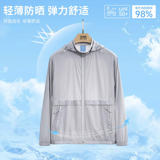 【防紫外线】圣得西2025年春夏新款男士中青年轻薄款连帽防晒衣 商品图1