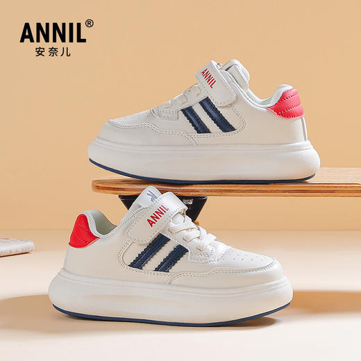 ANNIL/安奈儿小白鞋2024新款秋冬儿童棉鞋运动保暖男女童加绒板鞋HM4304003 商品图0