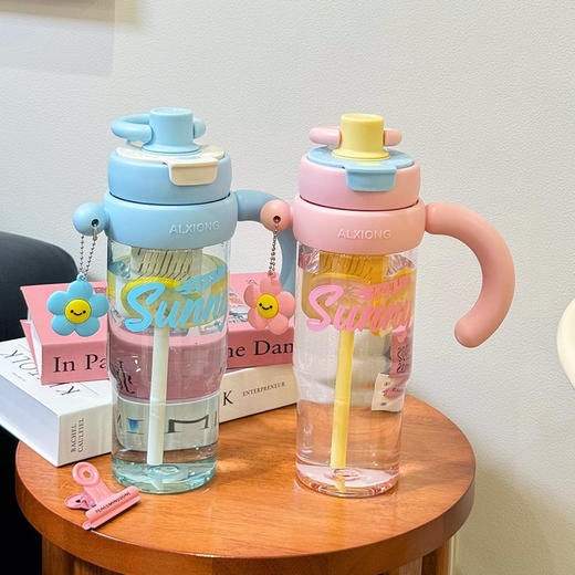 【39.9元/个】1200ml茶水分离双饮冰霸杯户外健身瑜伽喝水大容量水杯直饮口+吸管口 商品图3