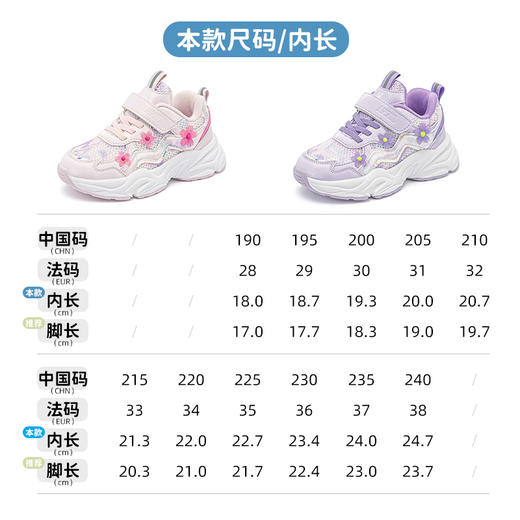ANNIL/安奈儿女童运动鞋2025春季新款厚底儿童鞋透气网面鞋公主跑步鞋子HG5105186 商品图4