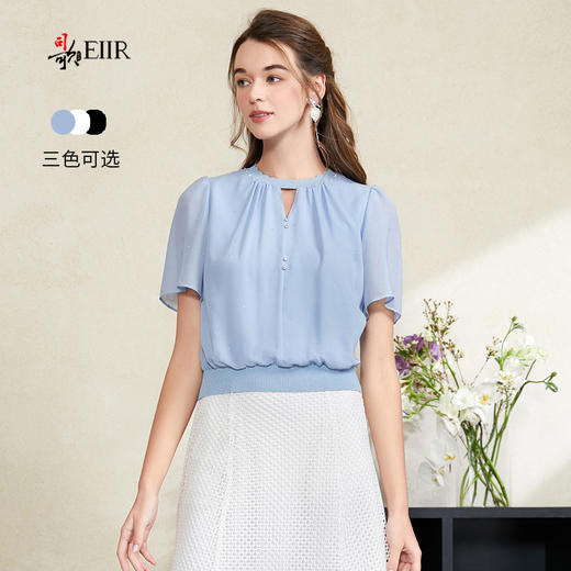 司歌雪纺拼针织上衣T911095X 商品图0