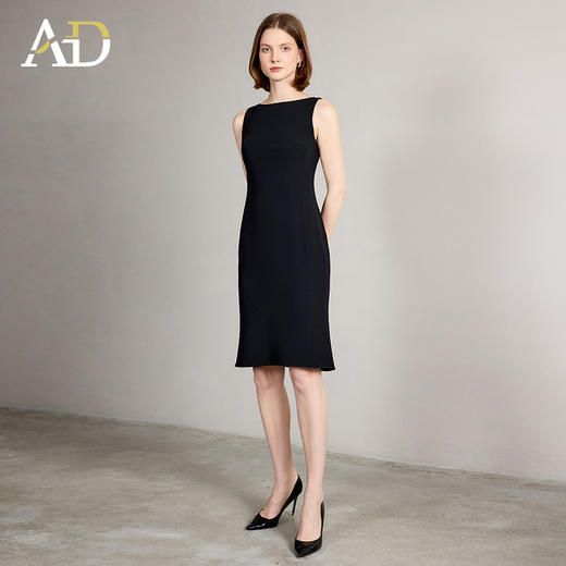 AD高端职业连衣裙女2025新款夏季无袖背心裙修身收腰包臀礼服裙 商品图1