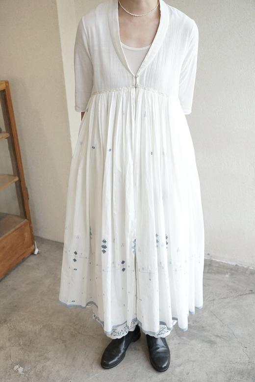 MAKU textiles｜丝棉v领高腰线连衣裙 商品图7