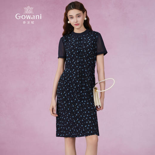 乔万尼夏季修身收腰真丝连衣裙ET2E215 商品图2