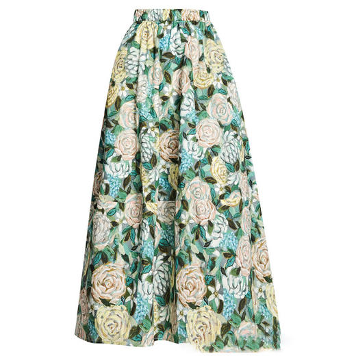 MYX-KDFY-S1951-L高腰印花半身裙2025夏季新款中长款显瘦洋气A字裙松紧腰时尚伞裙 商品图4