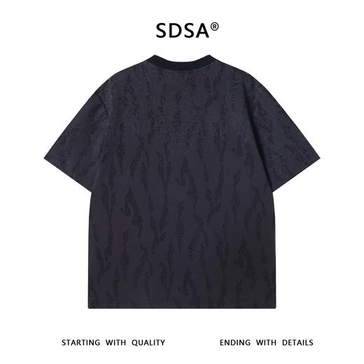 T3387夏季高级感新款美式潮牌磨破立体提花圆领短袖T恤时尚宽松上衣 商品图5