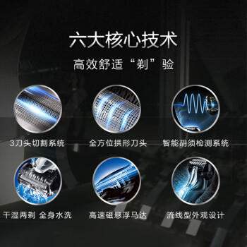 松下（Panasonic）经典5系电动剃须刀往复式进口磁悬浮马达便携款男士刮胡刀进口三刀头520送男友礼物生日礼物ST3Q黑 商品图3