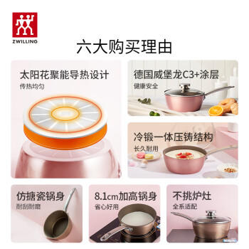 双立人（ZWILLING）奶锅不粘锅平底锅宝宝辅食锅泡面锅煮粥锅Enjoy 20cm一人食小奶锅 商品图5