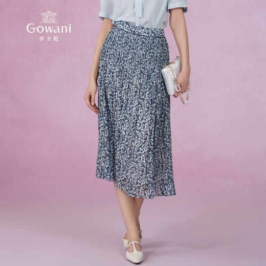 乔万尼百褶半身裙夏季新品显瘦百搭油画风设计师款ET2D305 商品图2