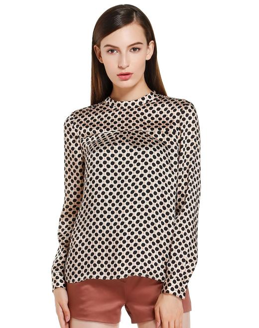 1003000364447 EQ:IQ 米/黑色可爱圆点长袖上衣 商品图1