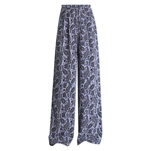 MYX-AS-7330-L垂感休闲拖地裤2025年夏季新款轻薄透气阔腿长裤印花时尚直筒裤 商品图4