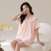 自然醒梵花云朵棉（带胸垫）睡衣女款夏季短袖短裤薄款花边甜美风女士家居服QH 商品缩略图5