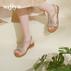 Safiya/索菲娅2025波西米亚闪钻珍珠露趾休闲坡跟罗马仙女鞋SFD2115349 商品缩略图5