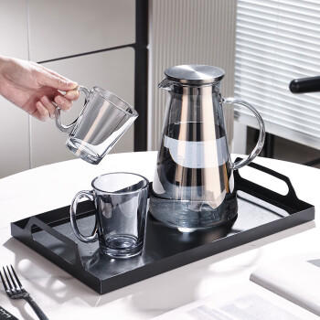 格娜斯 玻璃杯水杯茶杯杯子套装家用待客带把牛奶杯高颜值泡茶杯杯架 商品图2