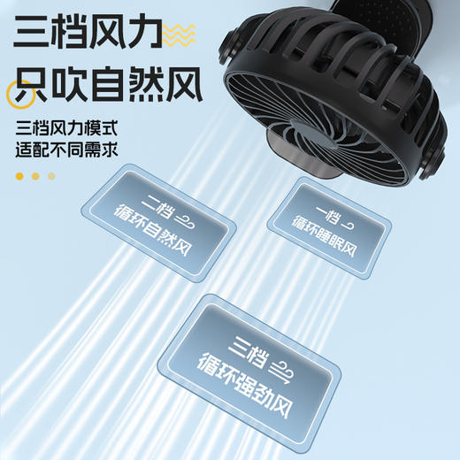 【可手持/可悬挂/可缠绕/可站立】婴儿车风扇夹子风扇USB充电款办公静音户外小风扇桌面风扇夹扇家用学生。ry 商品图3