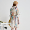 谜底衬衫裙分袖女2025夏新品复古风度假印花宽松连衣裙252ML0631 商品缩略图2