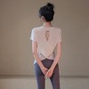 跃牌【安琪拉系列】夏季竹节纱透气瑜伽T裇镂空美背运动上衣女TX41025 商品缩略图4