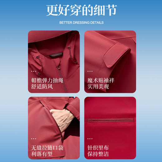 柒牌轻户外连帽夹克男2025春季新款时尚百搭中青年休闲外套茄克衫128K71310 商品图2