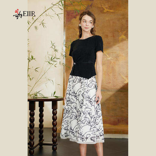 司歌水墨印花优雅伞裙C911013X 商品图4