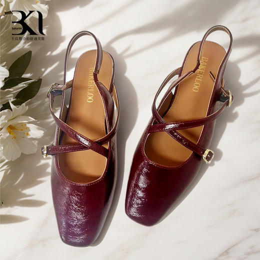 BAKERLOO鱼嘴交叉双带玛丽珍凉鞋YQ167 商品图0