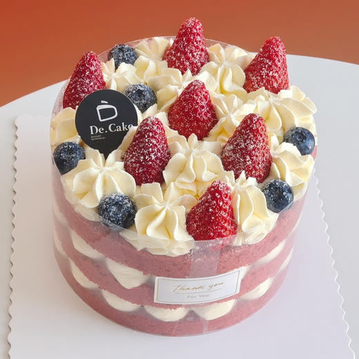 草莓红丝绒裸蛋糕-8寸 商品图0