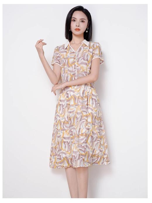 「自」全新升级【铂金会员192/天猫259/差价67】(03922)洛诗琳度假风连衣裙女2025夏季新款洋气减龄显瘦气质百搭裙子 商品图3