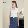 司歌蕾丝短袖v领收腰上衣T911012x 商品缩略图0